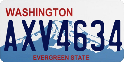 WA license plate AXV4634
