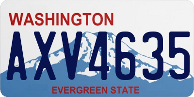 WA license plate AXV4635