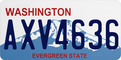 WA license plate AXV4636