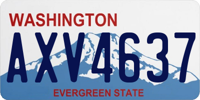WA license plate AXV4637