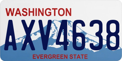 WA license plate AXV4638