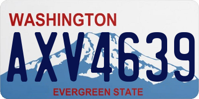 WA license plate AXV4639
