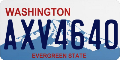 WA license plate AXV4640