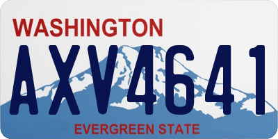 WA license plate AXV4641