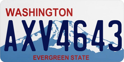 WA license plate AXV4643
