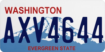 WA license plate AXV4644