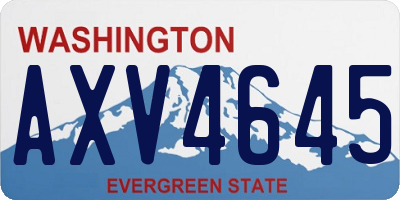 WA license plate AXV4645