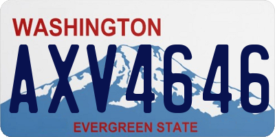 WA license plate AXV4646