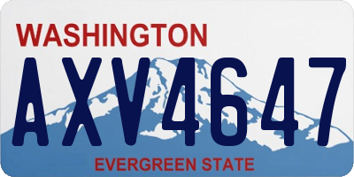 WA license plate AXV4647