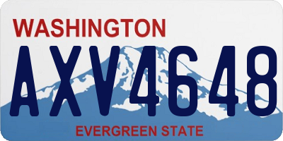 WA license plate AXV4648