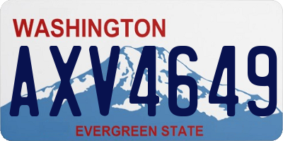 WA license plate AXV4649