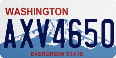 WA license plate AXV4650