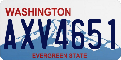 WA license plate AXV4651