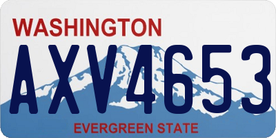 WA license plate AXV4653