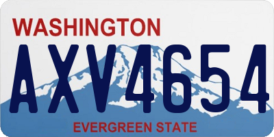 WA license plate AXV4654