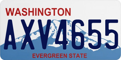 WA license plate AXV4655
