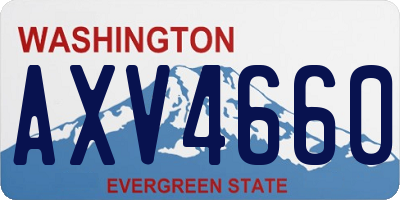 WA license plate AXV4660