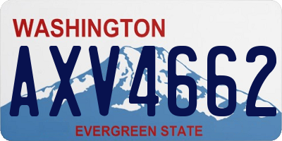 WA license plate AXV4662