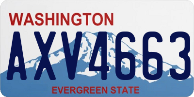 WA license plate AXV4663