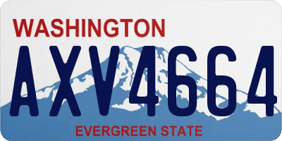 WA license plate AXV4664