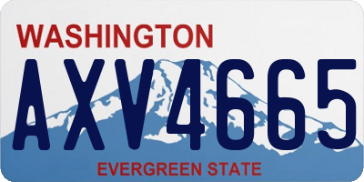 WA license plate AXV4665