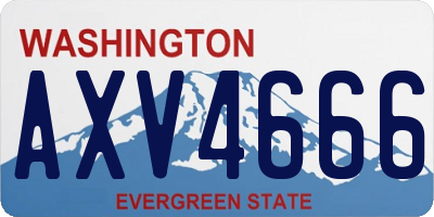 WA license plate AXV4666