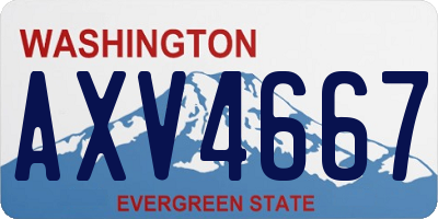 WA license plate AXV4667