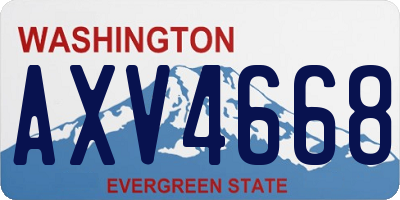 WA license plate AXV4668