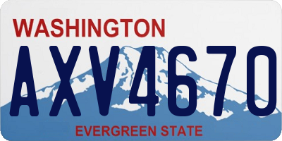WA license plate AXV4670