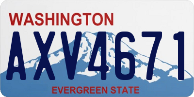 WA license plate AXV4671