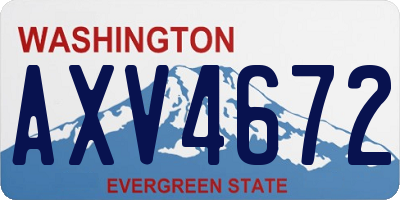 WA license plate AXV4672