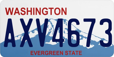 WA license plate AXV4673