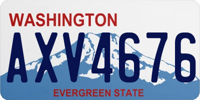 WA license plate AXV4676