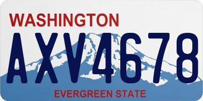 WA license plate AXV4678