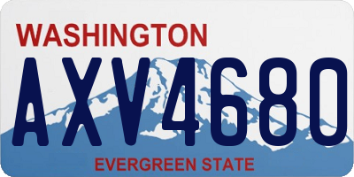 WA license plate AXV4680