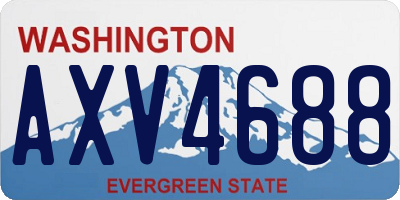 WA license plate AXV4688