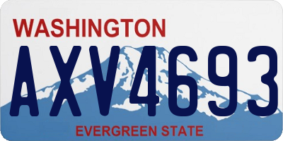 WA license plate AXV4693
