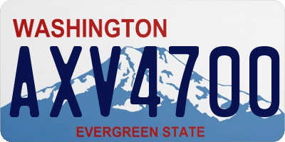WA license plate AXV4700