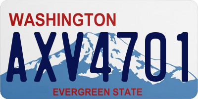 WA license plate AXV4701