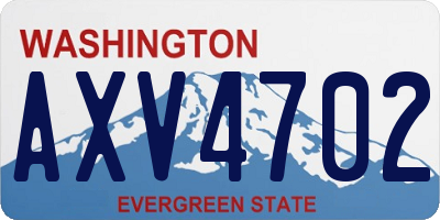 WA license plate AXV4702