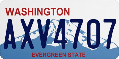 WA license plate AXV4707