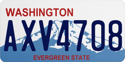 WA license plate AXV4708