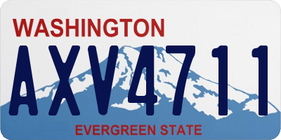 WA license plate AXV4711