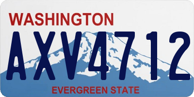 WA license plate AXV4712