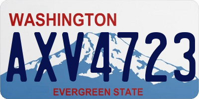 WA license plate AXV4723