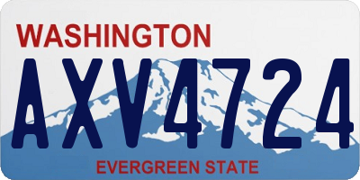 WA license plate AXV4724
