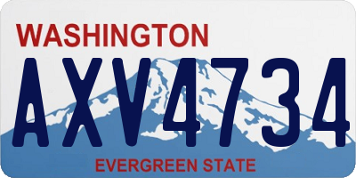 WA license plate AXV4734