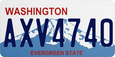 WA license plate AXV4740