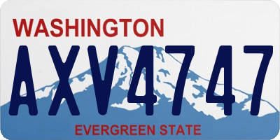 WA license plate AXV4747