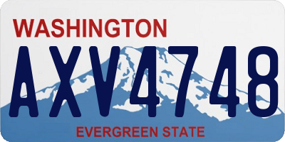 WA license plate AXV4748